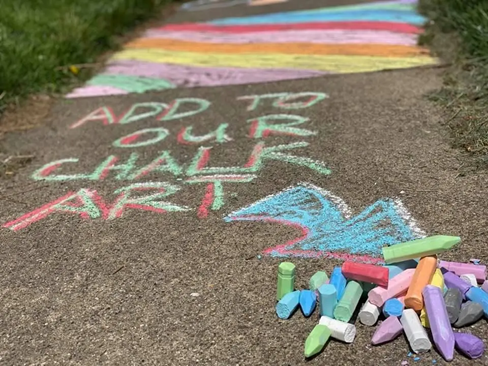 Library chalk art