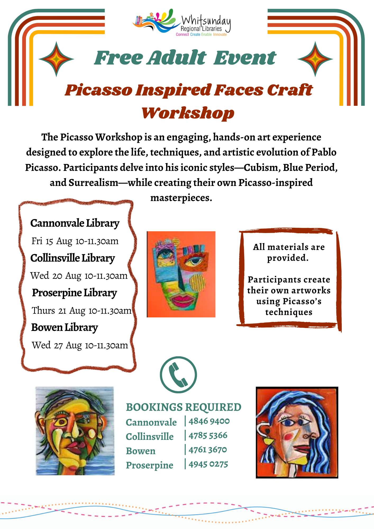 Picasso inspired faces craft workshop