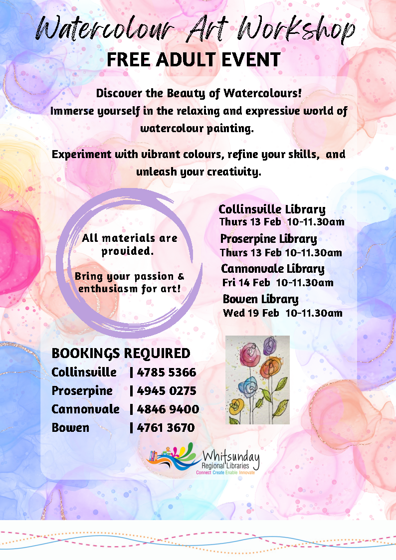 Watercolour art workshop flyer 2