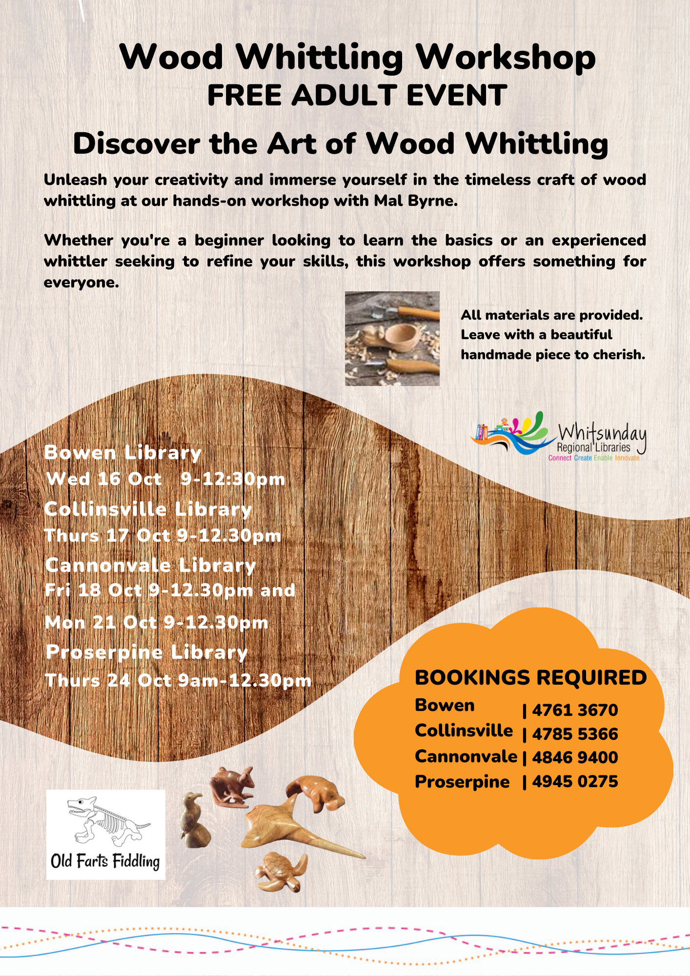 Wood Whittling Workshop Flyer